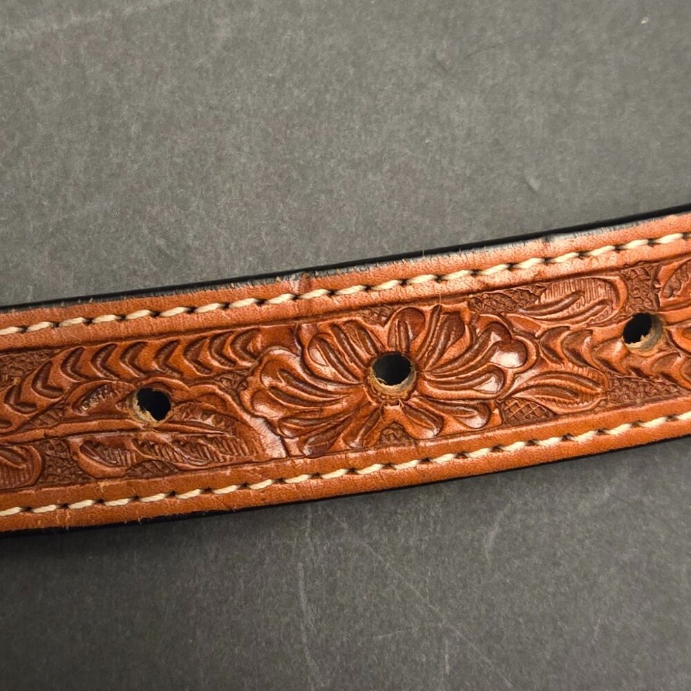 LEATHER COWHAIR BELT - Picture 5 of 7